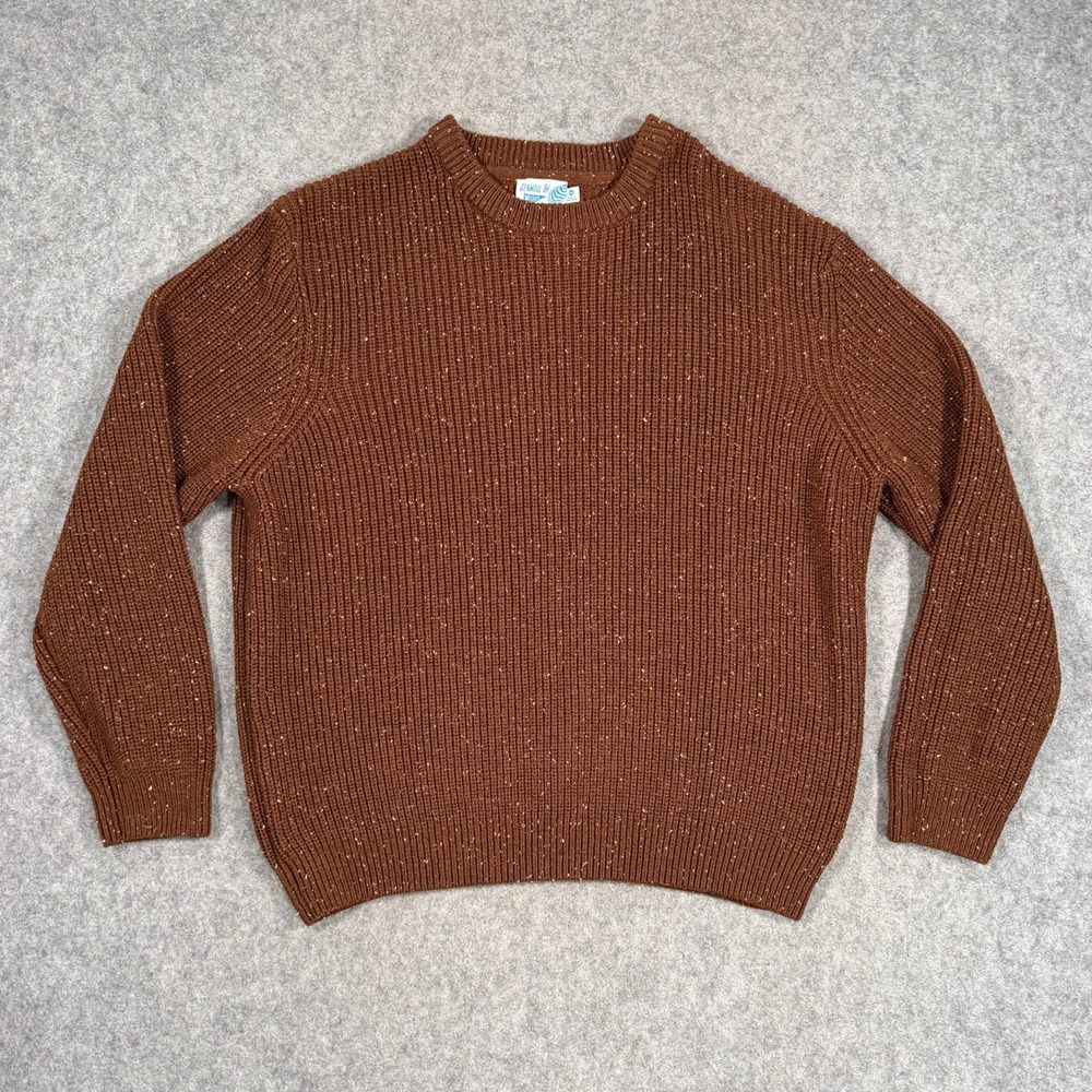 Seawool by Wellen‎ Otter Brown Speckled Knit Crew Neck Sweater Men's Size XXL